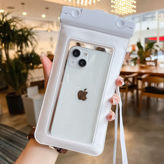 Flippy Matte Cushion Waterproof Underwater Case Snowproof Universal Cord Phone Documents White