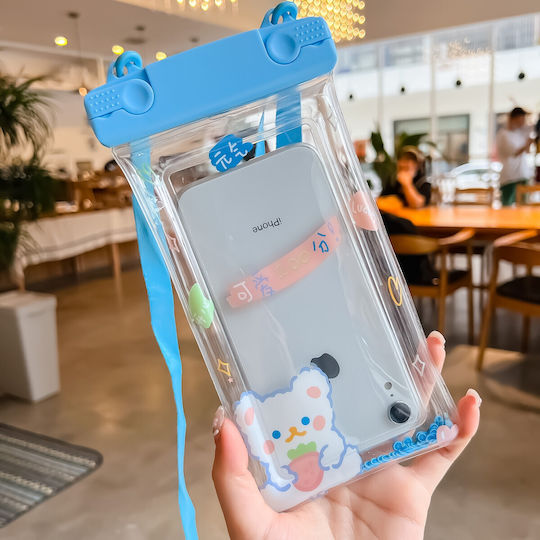Fruity Waterproof Flippy Underwater Case Snowproof Universal Waterproof Lanyard Phone Documents Berry Bear Blue