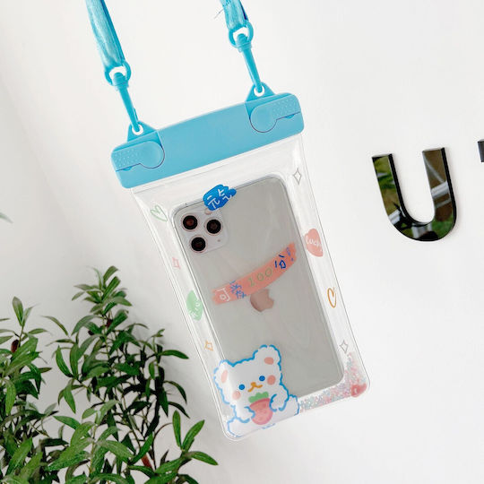 Fruity Waterproof Flippy Underwater Case Snowproof Universal Waterproof Lanyard Phone Documents Berry Bear Blue