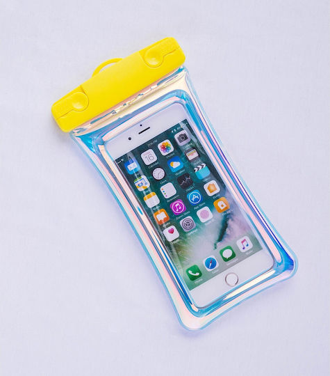 Holographic Waterproof Flippy Case Snowproof Universal Waterproof Lanyard Phone Documents Yellow