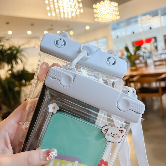 Fruchtwasserdichtes Flippy Unterwasser Gehäuse Schneefest Universelle Wasserdichte Lanyard Handy Dokumente Kirsche Bär Weiß