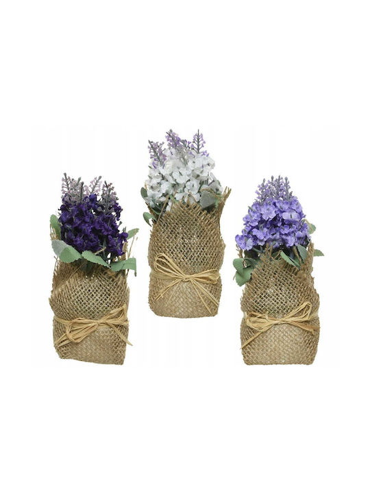 Lavendel In Jute Hülle 17x7cm Künstliche Dekorative Pflanze