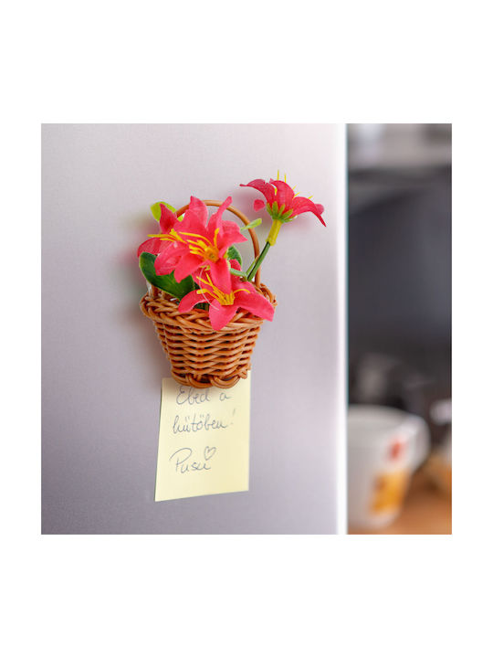 Coș Decorativ Cu Floare Artificială Magnetică 7 Cm Ornament Colorat Pentru Frigider Decor Acasă Birou