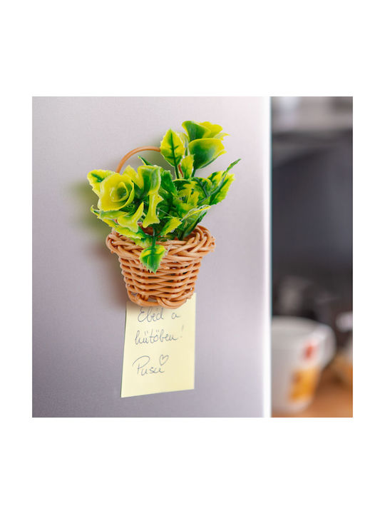 Coș Decorativ Cu Floare Artificială Magnetică 7 Cm Ornament Colorat Pentru Frigider Decor Acasă Birou