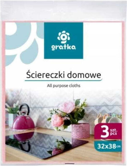 Țesături De Curățare Universale Din Vâscoză Pentru Uz Casnic 3 Bucăți 32x38cm