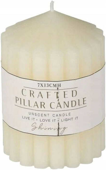 Koopman Decorative Candle White 7x13cm