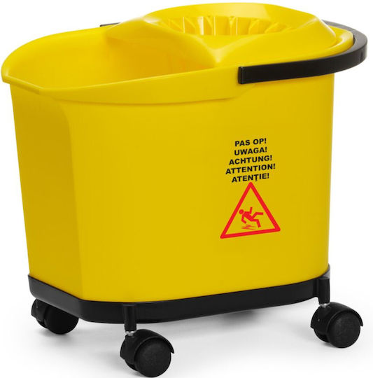 Hendi Găleată cu Stoarcător și Roți din Plastic Capacitate 16l Galbenă