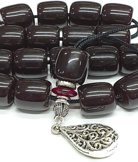 Roloi Komboloi Worry Beads with 17 Resin Beads Length 28cm Brown
