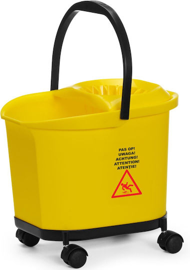 Hendi Găleată cu Stoarcător și Roți din Plastic Capacitate 16l Galbenă
