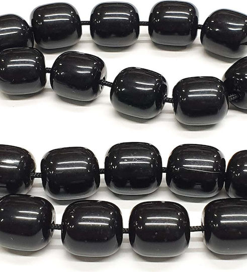 Roloi Komboloi Worry Beads with 19 Beads Made of Resin Length 28cm Black