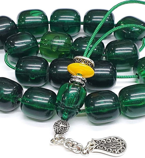 Roloi Komboloi Worry Beads with 19 Resin Beads Length 28cm Green