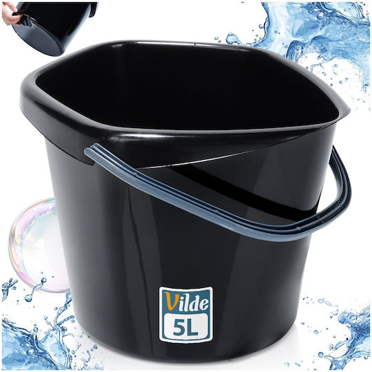 Vilde Plastic Mop Bucket With 5lt Capacity Black