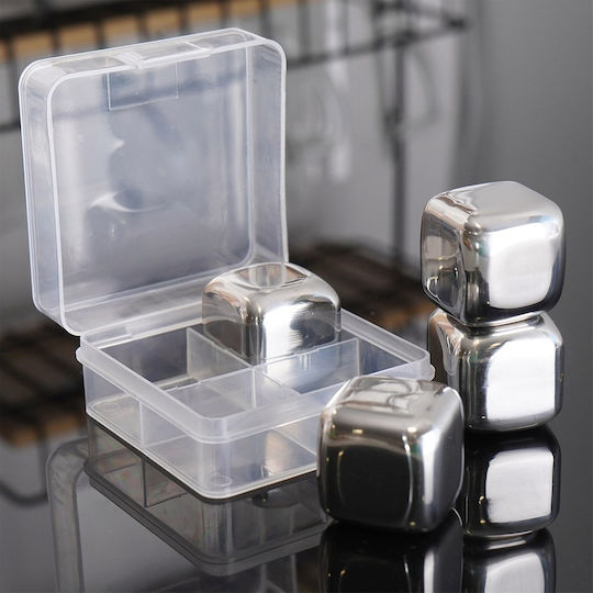 Reusable Stainless Steel Ice Cubes 4 Pcs