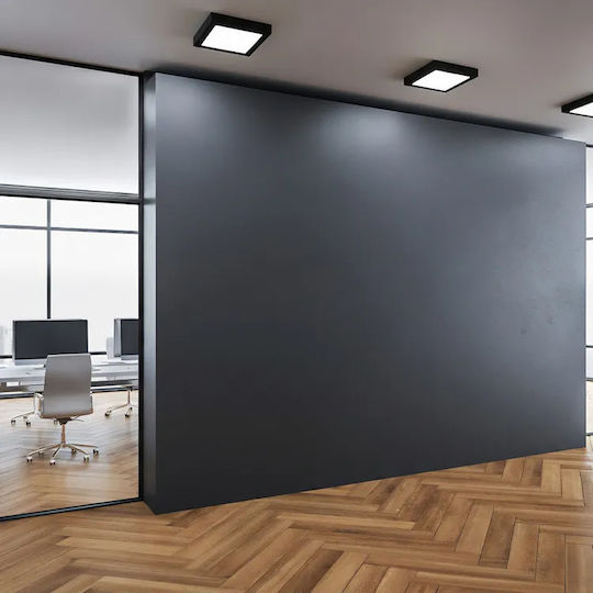 Τετραγωνο Φωτιστικο Οροφης Led Smd 24w 2270 Lm Ip20 Δυνατοτητα Επιλογης Τριων Χρωματων 3cct Μαυρο Selena Μαυρο 016-084-0024-b