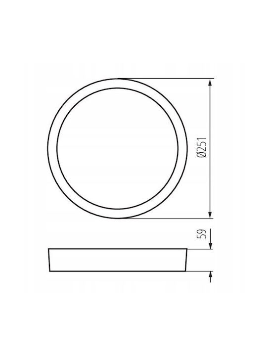 Led Ceiling Light Daber 8-13w Cct W Ø25 Max 1510lm Neutral Warm Color Ip66 Ik10 Ii Class White Pzh 5 Years Warranty 39020