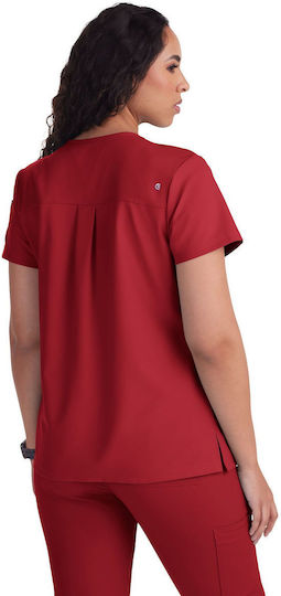 KOI USA Female Medical Blouse Red