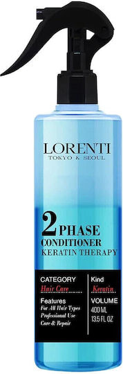 Lorenti Two Phase Keratin Therapy Balsam Leave In Reconstrucție/Nutriție pentru Creț Păr 400ml