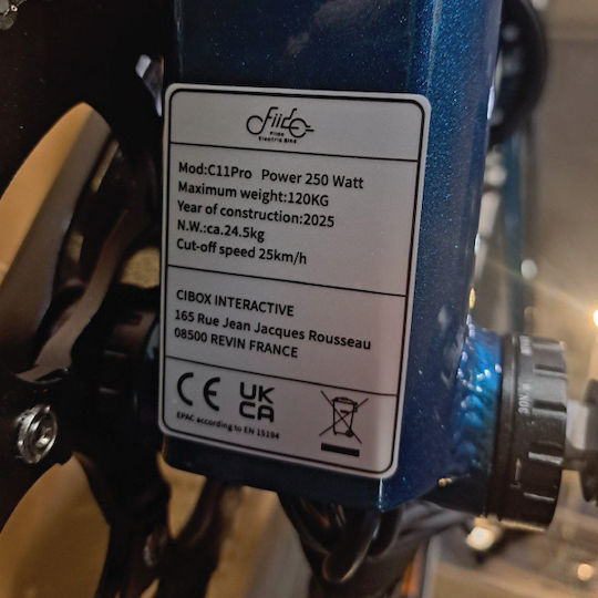Fiido Fiido C11 Pro 28" 2025 Bicicletă Electrică De Oraș Albastră