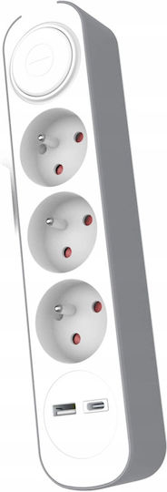 Festverlängerungskabel 3x Schalter Usb A Usb C Steckdosen 5m Schuko Ps-370sws+usba+usbc/5 E W-30008