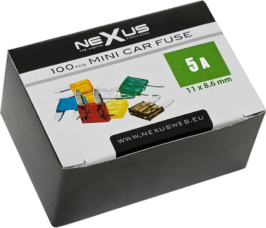 Set 25 Siguranțe Auto Mini Tip Lamă 5A Siguranță Auto 11 X 8.6 Mm Set 25 Bucăți