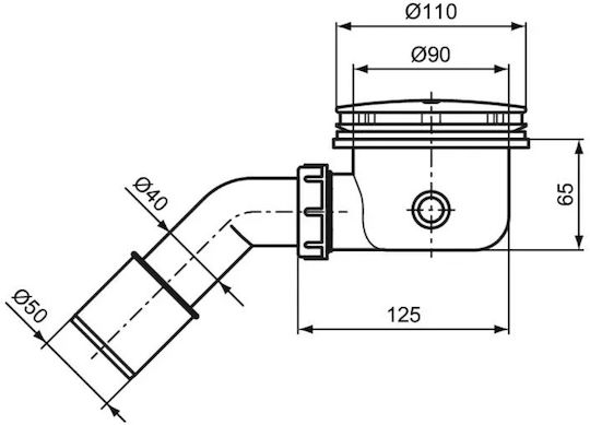 Ideal Standard Βαλβίδα Ντουζιέρας με Έξοδο 90χιλ.