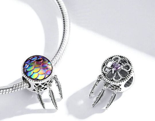 Ασημενιο Charm 925 Mermaid Dreamcatcher