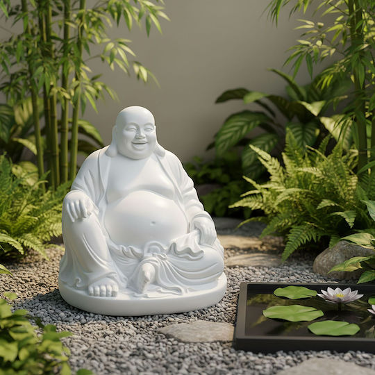 Статуя Budai Ренде Relaxdays 45x43x43 См Бяла Устойчива На Времето Полиестер