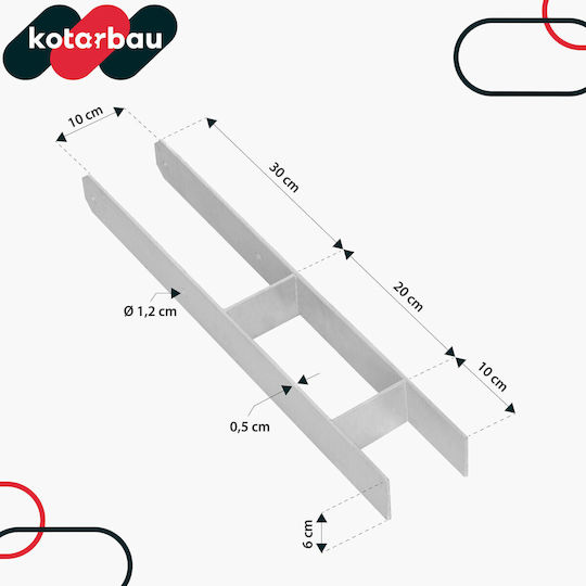 Suport H-Post Îmbinare Oțel Zincat Bracket Ancoră 100 Mm