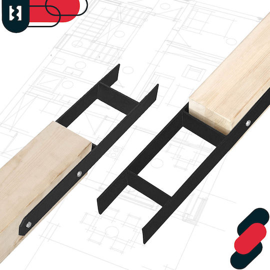 Kotarbau H-post Base Embedding Steel Galvanized Black 120 Mm Set 2 Pcs