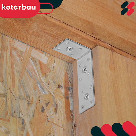 Kotarbau Carpenter's Angle Steel Construction Connector Stainless Galvanized 100 X 50 X 35 Mm Set 25 Pcs