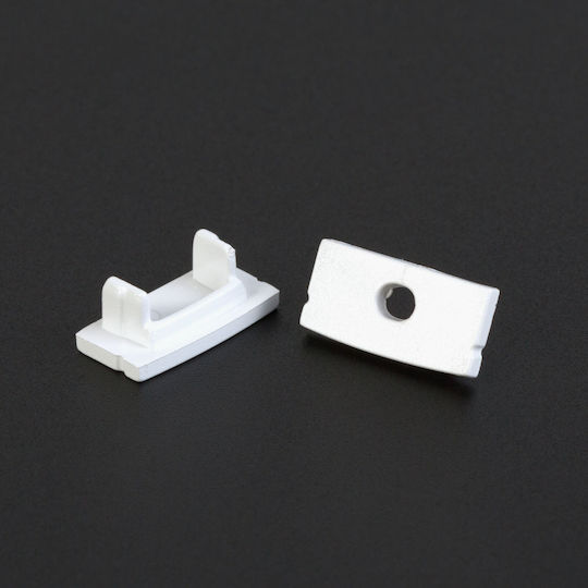 Aluminum Led Profile Covers 41010 2 Pcs White
