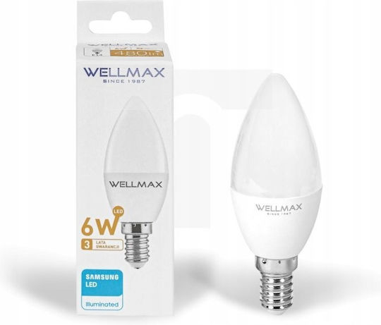 Led Bulb 6w E14 Candle 540lm Warm 3000k Samsung Gol111c06