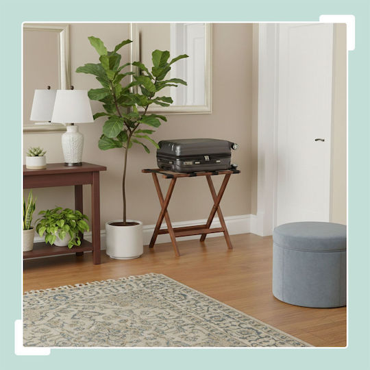 Relaxdays Rack Pentru Bagaje De Hotel Din Lemn Pliabil Maro Cu Dimensiuni 52x37.5xÎnălțime 58cm Pliabil