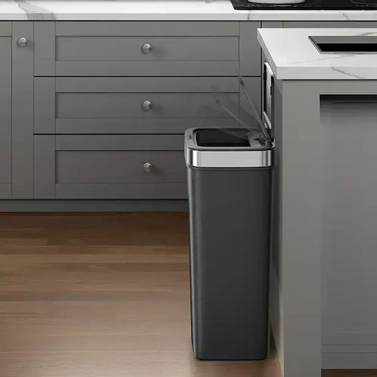 Eko Waste Bin Made of Stainless Steel with Sensor 50lt Black
