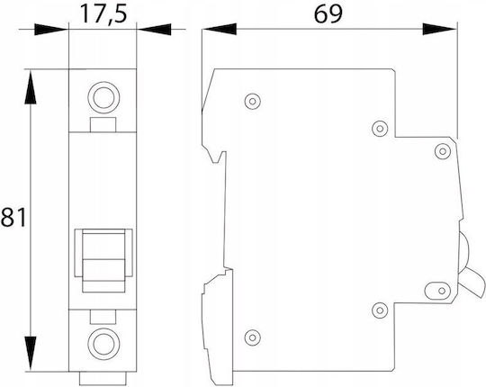 Întrerupător Rezidual De Curent 1p C 6a 4.5ka Ac Schelinger A02-g7-1p-c06