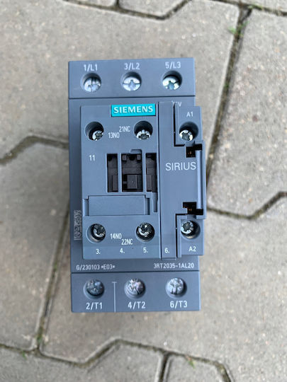Power Contactor Ac-3e/ac-3 41 A 18.5 Kw 400 V 3-speed 230 V Ac 50/60 Hz Auxiliary Contacts 1 No + 1 Nc Terminal 3rt2035-1al20
