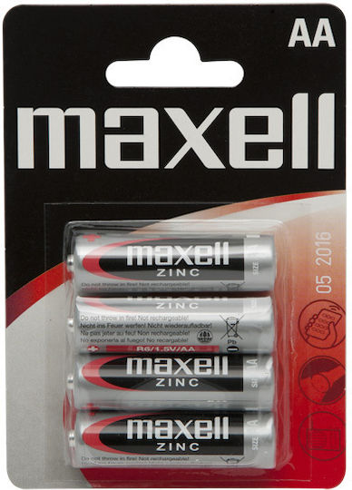 Baterii Zinc AA R6 1.5V Blister 4 Bucăți Rezistente la Scurgeri Pentru Jucării cu Telecomandă