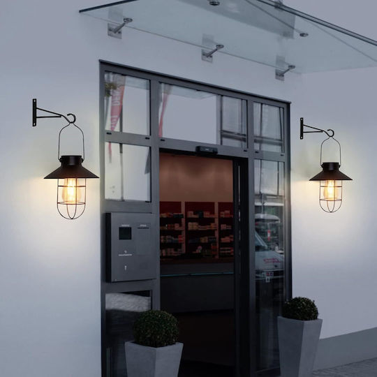 Lampa Set 2 Lămpi Solare Suspendate Alb Cald cu Senzor de Mișcare și Fotocelul