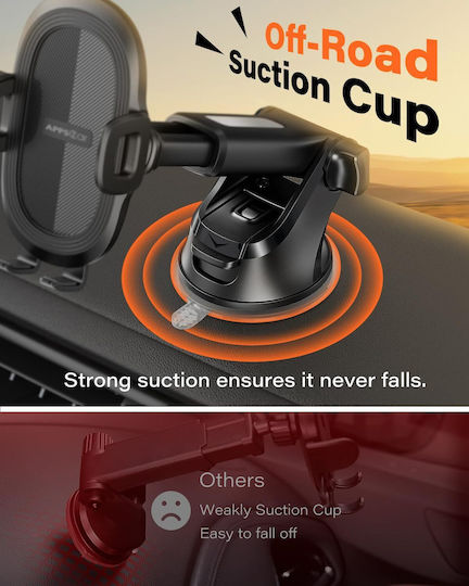 Apps2car Suport Auto Pentru Telefon Cu Ventuză Braț Telescopic Rotire 360