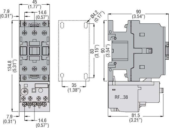 Lovato Electric Τριπολικός Διακόπτης Ράγας 24V 32A