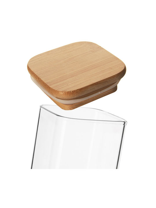Orion Glass Brown Jar for Coffee Pasta with Lid 320ml
