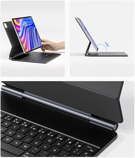Θήκη Πληκτρολογίου Earto Ipad Pro 12.9 M2 2024 7rgb Μαγνητική Qwerty