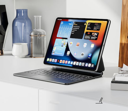 Θήκη Πληκτρολογίου Earto Ipad Pro 12.9 M2 2024 7rgb Μαγνητική Qwerty