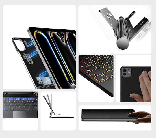 Resteq Ipad Pro 11 2024–2025 Tastatur Klappdeckel Schwarz