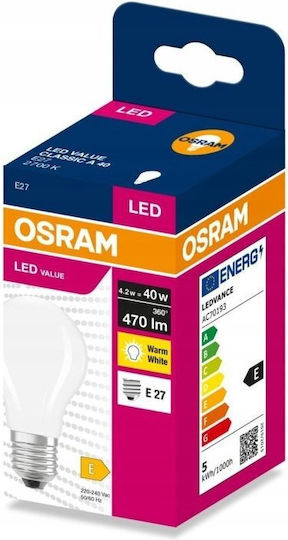 Eko Light LED Bulb 4.2W for E27 Socket Warm White 470 Lumen