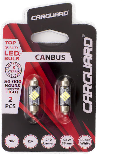 Lămpă Auto Led C5w 39mm Canbus 3w 240lm 6000k 12 Smd Set 2 Buc Can133
