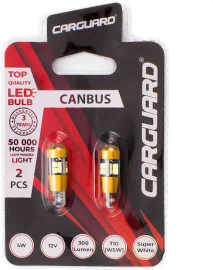 Lămpă Auto Led T10 W5w Canbus 5w 300lm 6000k 17 Smd Set 2 Buc Can130