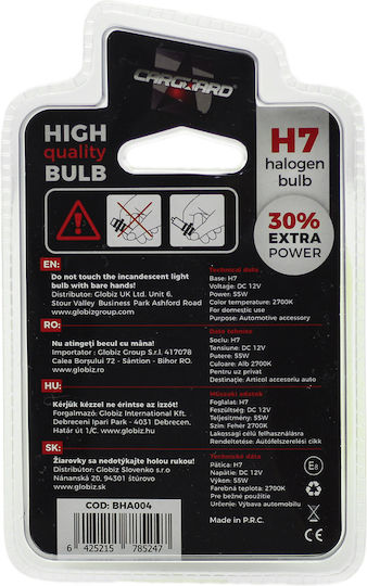 Bec Auto Halogen H7 12v 55w 1300lm 2700k Faruri Auto Iluminare Standardă