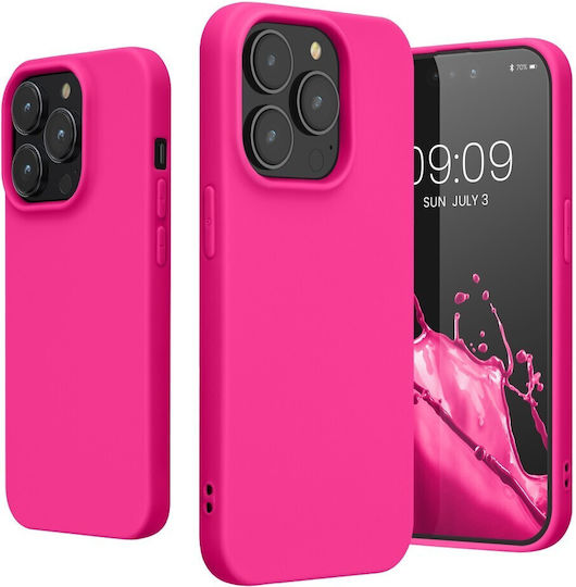Flippy Case Apple Iphone 14 Pro Max Liquid Silicone Microfiber Interior Shockproof Protection Pink-fuchsia