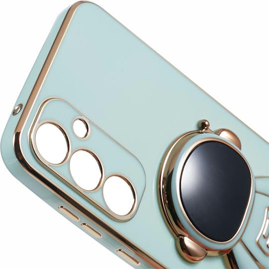 Husă Telefon 2în1 Flippy Compatibilă Samsung Galaxy S24 Husă Tpu Inclusă Suport Tip Astronaut Protecție Cameră Verde
